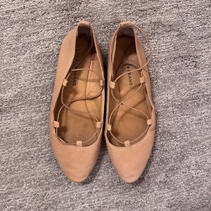 Lucky Brand Women's Tan Leather Ballerina Flats sz 8.5